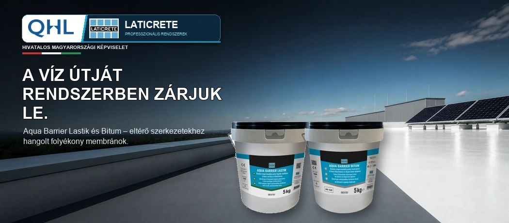 QHL – LATICRETE Aqua Barrier Elastik és Bitum folyékony vízszigetelő rendszerek