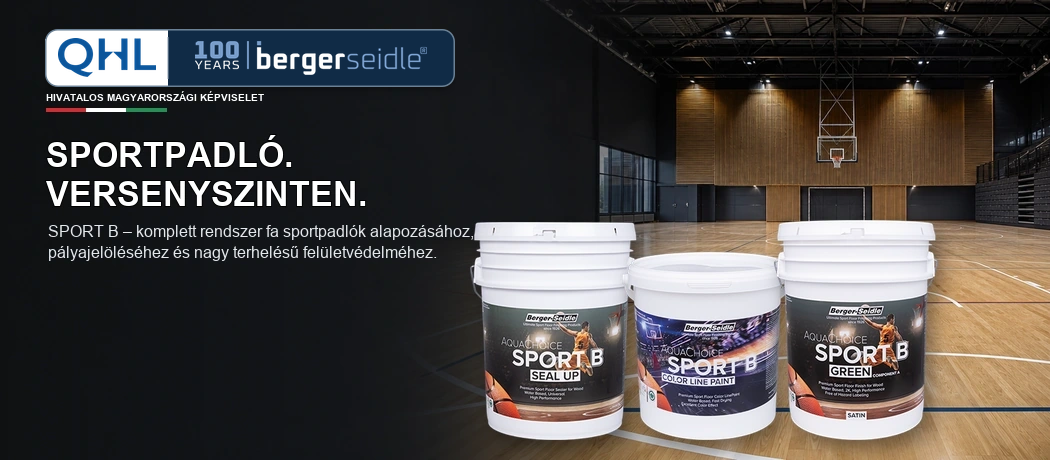 QHL – Berger–Seidle SPORT B professzionális sportpadló alapozó-, pályajelölő- és felületvédő rendszer