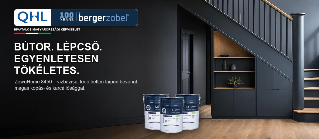 QHL – Berger–Zobel ZowoHome 8450 vízbázisú prémium bevonatrendszer beltéri fafelületekhez