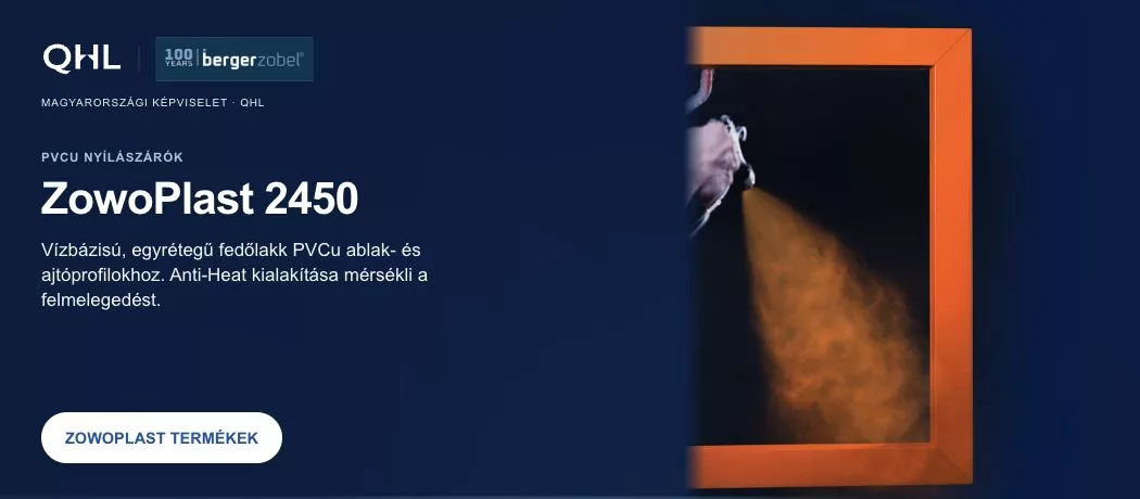 Berger-Zobel ZowoPlast 2450 vízbázisú fedőlakk PVCu ablak- és ajtóprofilokhoz