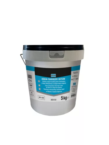 LATICRETE AQUA BARRIER BITUM - Bitumenes Folyékony Vízszigetelő Membrán, Fekete, 5 KG