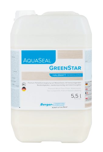 AquaSeal® GreenStar - Antiallergén  kétkomponensű parkettalakk - Paletta 60 x 5.5 Liter, selyemfényű