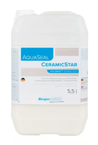 AquaSeal® CeramicStar - Kétkomponensű nagy kopásállóságú kerámia tartalmú parkettalakk - 5.5 Liter, selyemfényű