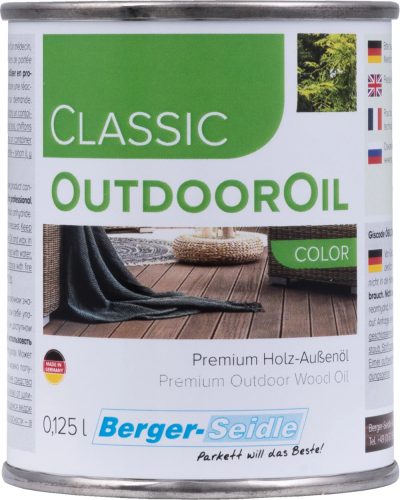 Classic OutdoorOil® Color - Kültéri színes fapadló olaj - 0.125L, Citromsárga (Zitronengelb)